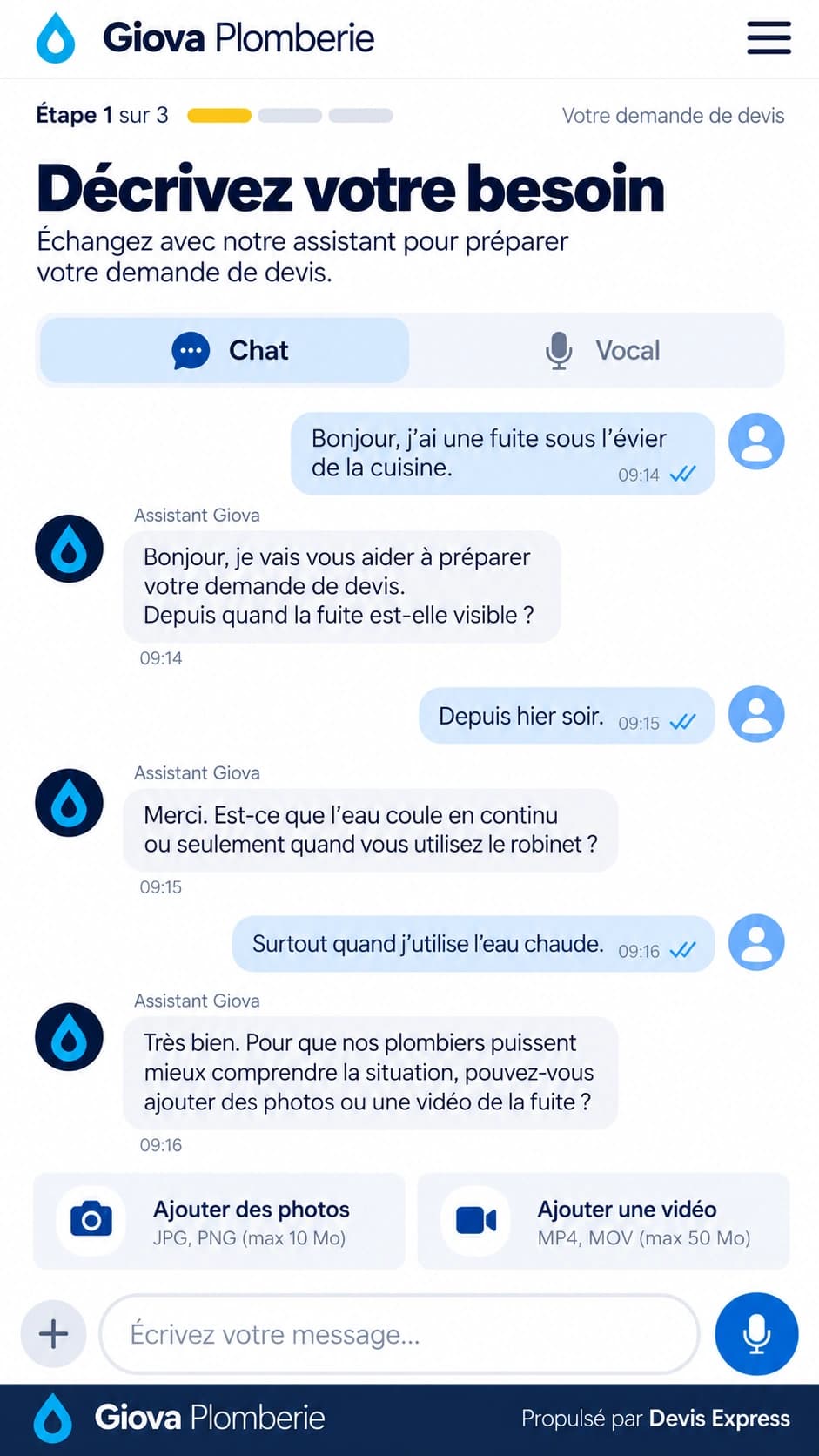L’assistant Giova Plomberie